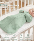 Baby Sleep Sack For Infants 6 To 12 Months 1 Tog Long Sleeve Wearable Blanket Organic Cotton With 2 Way Zipper Quilted Sleeping Sack
