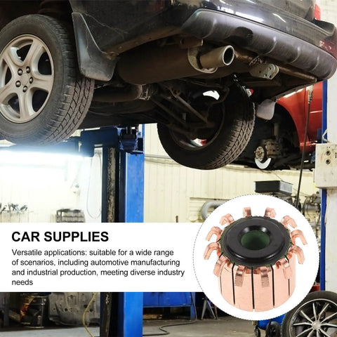 Replacement Electric Motor Commutator For High Efficiency And Tough Metal Build Smooth Performance In Vehicle DC Motors Auto Repair Industrial Production And DIY Upgrades, copper and black close-up