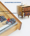Heavy Duty Undermount Drawer Slides 21 Inch Soft Close Cabinet Runners With Silent Hydraulic Damping and features 3D adjustable lock device.