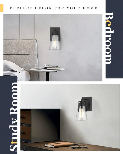 Two Light Wall Sconce In Brushed Nickel With Clear Glass Shades For Modern Vanity And Bathroom Lighting Sleek Wall Lamp For Bathroom Mirror Easy Install And Durable Performance in bedroom and study room setting.