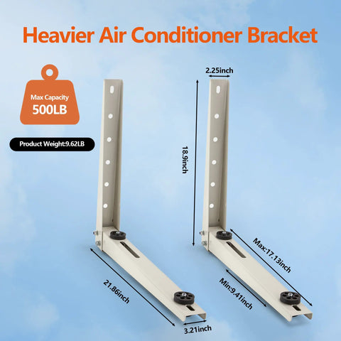 Beefy Outdoor Split Air Conditioner Mount Bracket Heavy Duty Foldable Wall Mount For Universal Ductless Mini Split Condensers Supports 9000 To 36000 BTU Up To 500 Lb Ideal For Home And Business HVAC