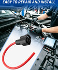 Premium Heavy Duty One Pin Pigtail Plug Harness With 10 Awg Wire For C62B1 Ce1017BF Ket Mg640 Connectors with red wire in vehicle engine.