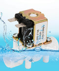 Workhorse Solenoid Water Valve 12V And 24V DC, Plastic Body, magnetic control for fluids, shown in water splash