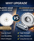 Comparison of plastic gear vs aluminum alloy gear for Beefed Up Gear And Sprocket Replacement Kit For LiftMaster Chamberlain Sears Craftsman