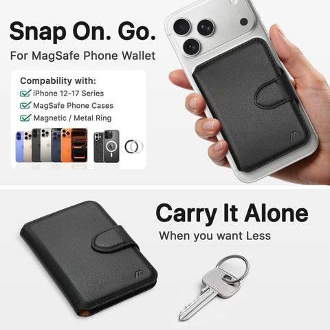 MagSafe Wallet With RFID Blocking Magnetic Card Holder For iPhone 17 16 15 14 13 12 Series Ultra Slim 5 To 8 Card Capacity