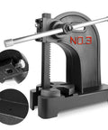 Straight Fire 3 Ton Cast Iron Manual Arbor Press With Smooth Turning Hand Wheel For Stamping Bending Riveting And Hole Punching, detailed view showcasing its rugged design and mechanical components.