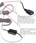Rig Ready Hardwired Usb A Car Charger Cable Kit With Direct Wire Harness Powers Dash Cams And Gps Units 5V Automotive Connector with USB socket.