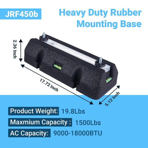 Heavy Duty Anti Vibration Floor Mounting Base Kit for Mini Split Air Conditioning Systems, Rubber Pads with Bubble Level