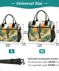 Insulated Lunch Bag With Adjustable Shoulder Strap, Tropical Summer Desert Cactus Print, sizes S and M with dimensions