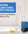 LGR 3500i Industrial Dehumidifier With Built In Pump For Basements And Garages Portable Commercial Dehumidifier near ladder