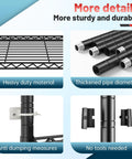 Heavy Duty Six Tier Rolling Storage Shelves With Industrial Swivel Wheels For Garage Organization And Vertical Shelving Setup Hella Tough Metal Rack With Sweet Free Rolling Casters For Kitchen Basement Space durable material and thickened pipe details