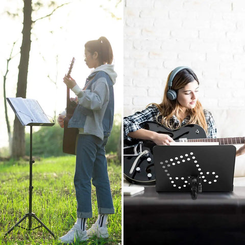 Adjustable Height Metal Sheet Music Stand Featuring Roomy Recording Tray And Portable Carry Bag Built Tough For Road Ready Artists Seeking Zero Fuss Performance