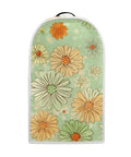 Front view of Cute Green Daisy Print Blender Dust Cover With Fingerprint Protection, Stain Resistant for stand mixer or coffee maker.