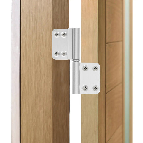 Six Piece Detachable Lift Off Hinges Set Heavy Duty Flag Hinges For Bathroom Cabinet Doors With 35mm Silver Pins Durable Steel