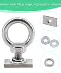 T Track Mount Tie Down Anchor Kit 6Pcs M10 Stainless Steel With Nuts And Lifting Eye Bolts For Roof Rack 4WD Awnings And Accessories Heavy Duty Cargo Securement, stainless eye bolt and hardware