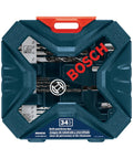 Front view of 34 Piece Drilling And Driving Mixed Set With Included Case For Wood Metal And Masonry Projects Featuring Driver Bits And Drill Bits Plus Essential Accessories For Home Do It Yourself And Pro Grade Workshop Use