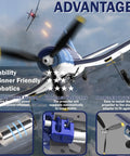 4 Channel RC Plane Ready To Fly Aerobatic Aircraft For Beginners With Easy Control And Stable Flight F4U Corsair Style showcasing features