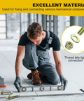 Person using level on floor with Three Eighths Inch By Six Inch Carriage Bolts With Square Neck And Nylon Lock Nuts, Large Washer Assortment Kit nearby