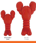 Lobster Shaped Power Chew Dog Toy For Pups And Small Dogs With Triple Chew Ends And Easy Grip Arch Durable For Aggressive Chewers Great For Chewing Teething And Mental Stimulation, small and X-large sizes