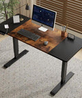 55 Inch Electric Standing Desk Adjustable Height Double Motor Smooth Memory Presets One Touch Home Office Sit Stand Workstation with wood top.