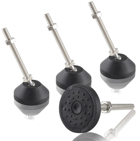 Adjustable Leveling Feet Set for Furniture and Tables, Swivel Levelers With 1.9 Inch Base, M8 Thread Size, 3 Inch Thread Length, 4 Pack