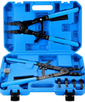 16 Inch Snap Ring Pliers Set Heavy Duty 2 Piece Internal And External Circlip Pliers With Interchangeable Tips in blue case
