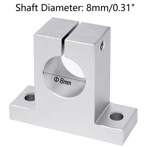 4 Pack SK8 Aluminum Linear Motion Rod Supports For 8mm Shafts Rail Guide Clamps With 5mm Mount Holes Corrosion Resistant