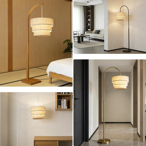 Three Tier Linen Drum Lampshade For E26 Ceiling Pendant Light Modern Hanging Lamp Fixture Beige Fabric Shade showcasing various setups