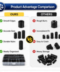 M6 And M8 Nylon Spacers Kit 300 Pieces Black Round Standoff Spacers For PCB Board Electronics DIY Mounting Hardware, organized tray