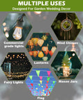 Multiple uses for garden wedding decor with outdoor string light pole 10 foot heavy duty hanging light stand, lanterns, and fairy lights.