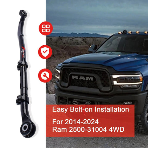 Beefy Forged Adjustable Front Track Bar For 0 To 5 Inch Lift On 2014 To 2024 Ram 2500 Bolt On Heavy Duty Steering Upgrade For Off Road Adventures Easy Install Precise Length Improved Alignment And Ride on Ram 2500 4WD
