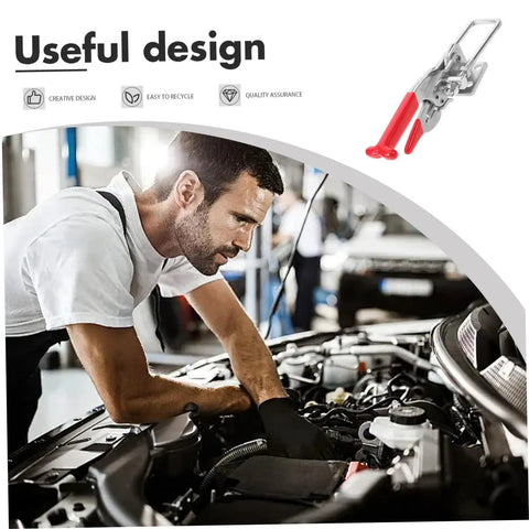 Mechanic using Flexible T Handle Latches With Rubber Grip For Car Hood And Toolbox Secure Latch Kit Includes Hood Pins Hasps And Lock Heavy Duty Abrasion Resistant Clip For Cars Boats And Machinery