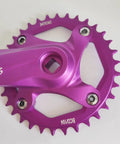 Purple CNC 34T Single Speed Crankset 104BCD 170mm Aluminum for Mountain, Road, and Folding Bikes, Square Taper