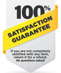 100% satisfaction guarantee badge with refund policy for Hassle Free Snap Front Cobbler Apron Vest With Dual Patch Pockets Top Shelf Easy Care Smock.
