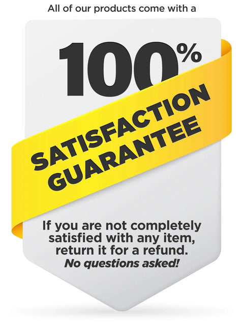 100% satisfaction guarantee badge with refund policy for Hassle Free Snap Front Cobbler Apron Vest With Dual Patch Pockets Top Shelf Easy Care Smock.