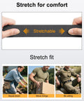 Quick Release Tactical Belt for Work and Outdoors, 1.5 Inch Nylon Web With Heavy Duty Seatbelt Buckle, Grey, stretchable view