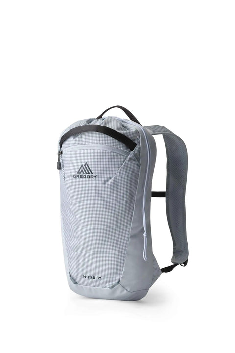 14L Unisex Day Hiking Backpack for Everyday Commute and Travel, Sage White, showing breathable back panel and quick access pocket