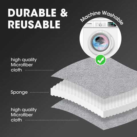 Heavy Duty Five Inch Microfiber Wood Conditioner Applicator Pads For Cutting Board Wax And Oil Spreaders On Point Kitchen Essentials No Sweat Daily Cook Gear Four Pack, showing layered microfiber and sponge material.