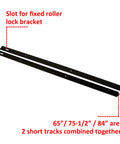 Space Saver Bi-Folding Barn Door Hardware Kit In Black Finish, 75-1/2 Inch Rail, Top Mount Rollers, Carbon Steel, No Doors Included