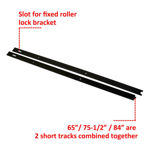 Space Saver Bi-Folding Barn Door Hardware Kit In Black Finish, 75-1/2 Inch Rail, Top Mount Rollers, Carbon Steel, No Doors Included