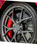 Alloy Wheel Lug Nut Screws For ATV Go Kart And Outdoor Racing No Hassle Install Wheel Fasteners on a sleek red alloy wheel