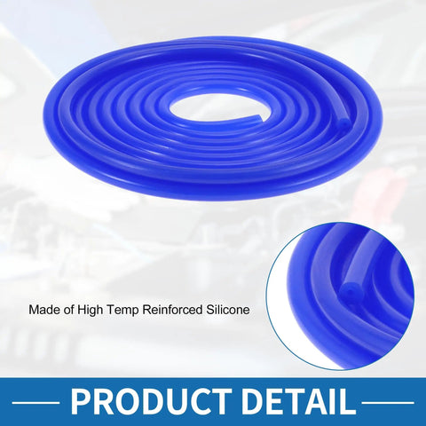 Coiled blue High Temp Silicone Vacuum Tubing Hose In Blue, 16.4 Ft Long, 3mm Inner Diameter, suitable for cars and engines