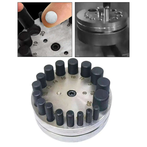 Round Disc Cutter Set For Jewelry And Metalworking Steel Pro Grade Kit With 17 Dies for 4mm to 20mm metal hole punching