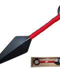 9.5 Inch Metal Ninja Kunai Throwing Knife With Cloth Wrapped Handle Black Coated Finish Unsharpened Yet Pointy Multicolor Design For Practice