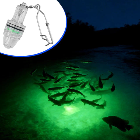 LED Underwater Fishing Light Battery Powered Deep Drop Lamp With Clip Waterproof Fish Attracting Multicolor Green Light 2100ft