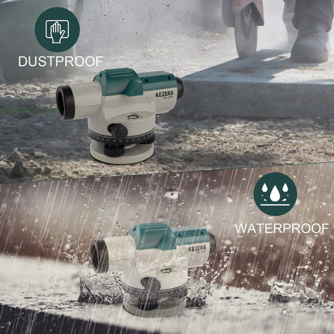 Heavy Duty 32X Automatic Optical Level Kit With Self Leveling Magnetic Dampener And Secure Transport Lock Built Like A Tank Featuring Lightweight Aluminum Survey Tripod Plus Nine Foot Grade Rod And Rugged Carry Case For Precision Job Sites