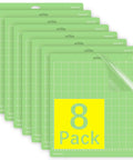 Gwybkq cutting mats, 8-pack, green 12x12 inch standard-grip adhesive non-slip mats