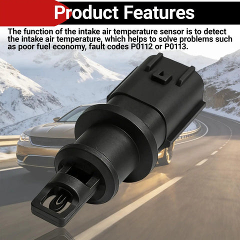 Top Shelf Intake Air Temperature Sensor Iat No Sweat Install for Chrysler Dodge Jeep, close-up view demonstrating connector and details.