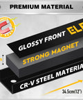 Diagram showing dimensions of Beefy Magnetic Tool Holder Storage Organizer Set, 12-inch steel with strong magnets for garage organization.