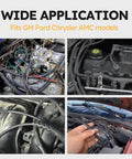 Automotive vacuum tubing connector kit collage, 159-piece, 32-size: front, side, close-up, installed engine bay views.